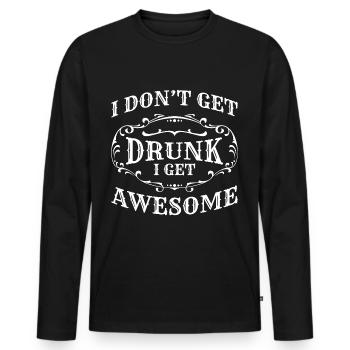 Tournée des bars Alcool Boire du sport - T-shirt manches longues Premium bio Homme - noir - Devant - Nico (187cm)