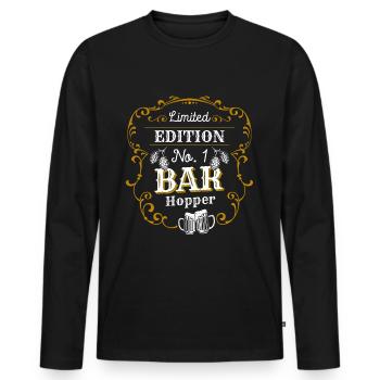 Bar Hopping Bar Dancing - T-shirt manches longues Premium bio Homme - noir - Devant - Nico (187cm)