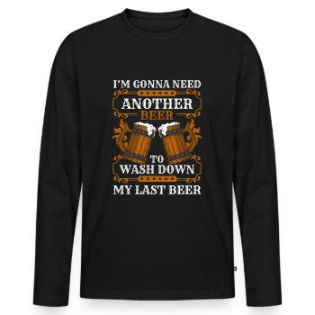 Célébration de l’ivresse de la boisson - T-shirt manches longues Premium bio Homme - noir - Devant - Nico (187cm)