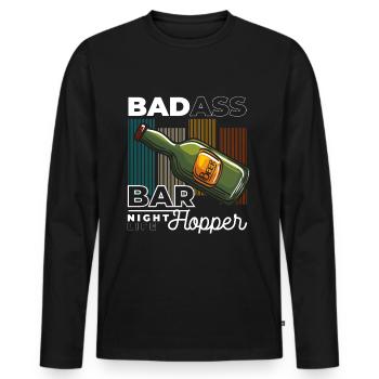 Celebrating Leisure Drinker Friends - Men's Premium Organic Long Sleeve Shirt - black - Front - Nico (187cm)
