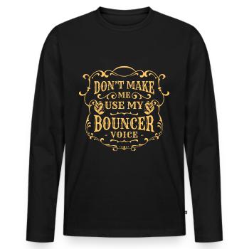 Service de sécurité garde du corps garde d’entrée - T-shirt manches longues Premium bio Homme - noir - Devant - Nico (187cm)