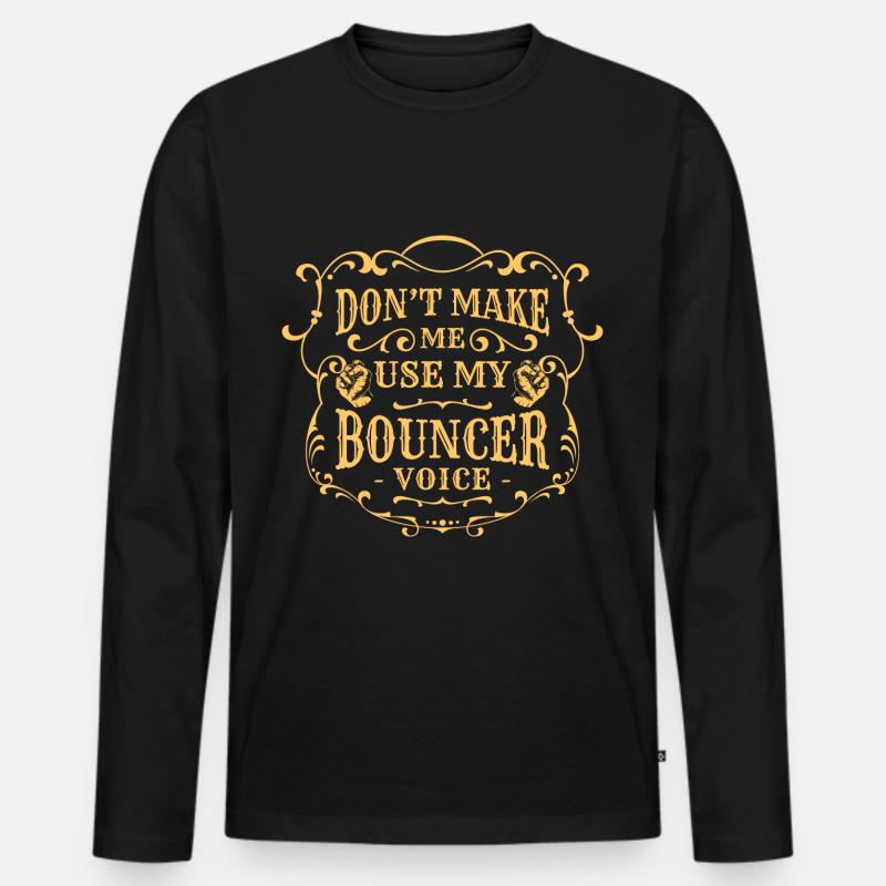 Sicherheitsdienst Bodyguard Aufpasser Eintritt - Männer Premium Bio Langarmshirt - Schwarz
