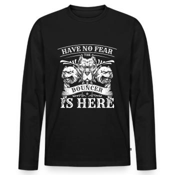 Sécurité large - T-shirt manches longues Premium bio Homme - noir - Devant - Nico (187cm)