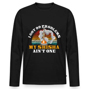 Water Pipe Smoking Pipe Oriental - Men's Premium Organic Long Sleeve Shirt - black - Front - Nico (187cm)
