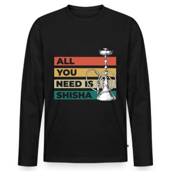 Sisha Smoke Chillig Oriental - T-shirt manches longues Premium bio Homme - noir - Devant - Nico (187cm)