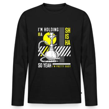 Sisha Tabac Chillig - T-shirt manches longues Premium bio Homme - noir - Devant - Nico (187cm)
