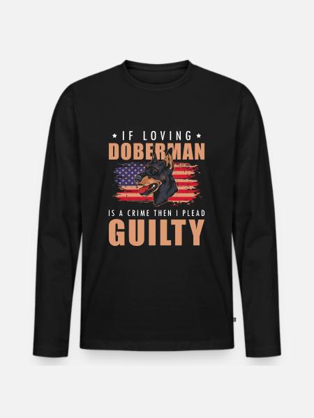 Doberman Pet Service Dog - Men's Premium Organic Long Sleeve Shirt - black