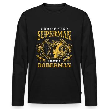 Doberman, race de chien, chien d’assistance, amoureux des chiens - T-shirt manches longues Premium bio Homme - noir - Devant - Nico (187cm)