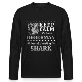 Doberman Dog Breed Chien d’assistance Dressage de chien - T-shirt manches longues Premium bio Homme - noir - Devant - Nico (187cm)