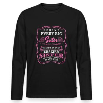 Frères et sœurs Cohésion inséparable du bébé - T-shirt manches longues Premium bio Homme - noir - Devant - Nico (187cm)