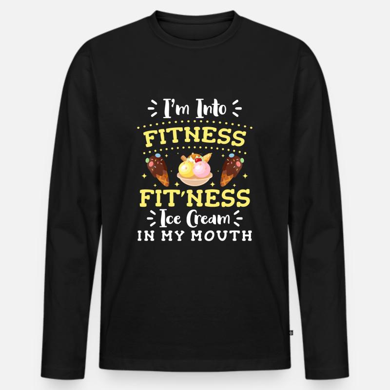 Eiswaffel Creme Süßigkeiten Speiseeis - Männer Premium Bio Langarmshirt - Schwarz
