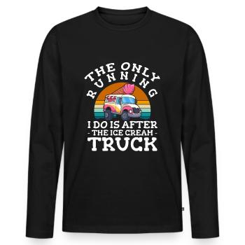 Eiswaffel Eisdiele Nachtisch Softeis - Männer Premium Bio Langarmshirt - Schwarz - Vorne - Nico (187cm)
