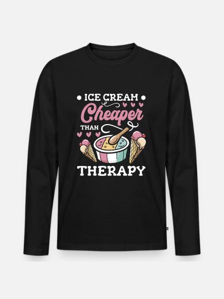 Ice Cream, Sweet, Snacking - Men's Premium Organic Long Sleeve Shirt - black