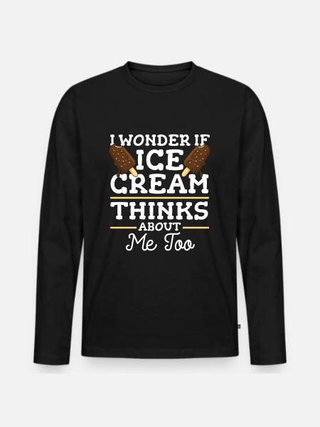 Eiscreme Sommer - Männer Premium Bio Langarmshirt - Schwarz
