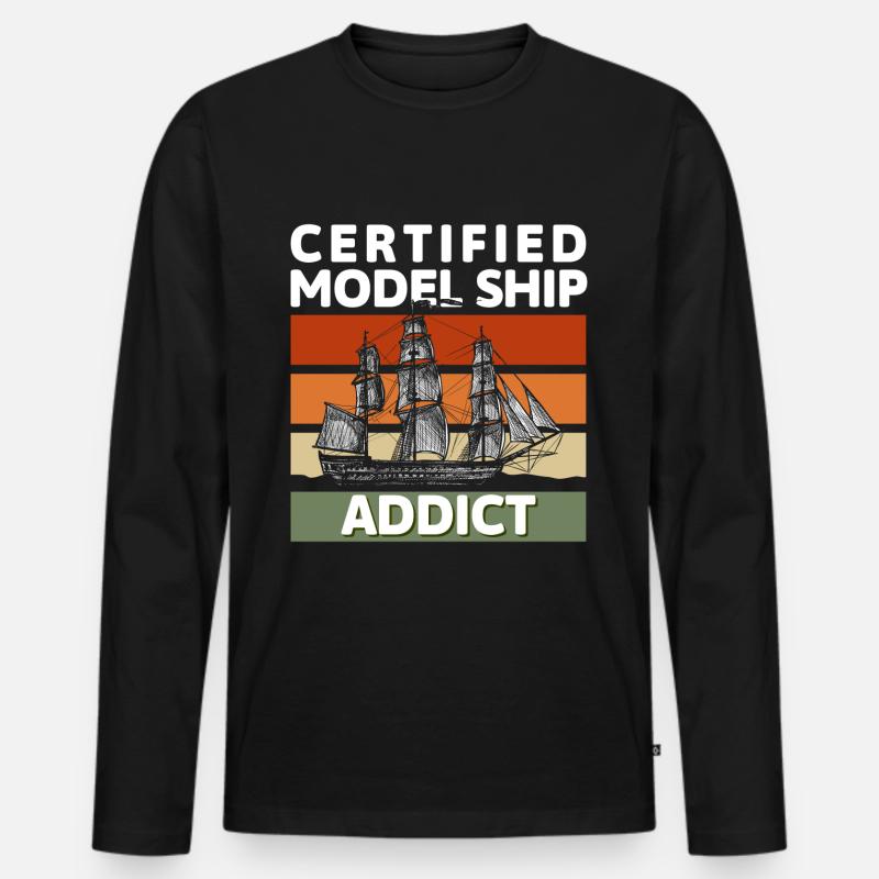 Schiff Schiffsmodell Rc Boot - Männer Premium Bio Langarmshirt - Schwarz