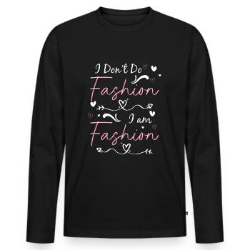 Fashion Clothing Trend - Men's Premium Organic Long Sleeve Shirt - black - Front - Nico (187cm)