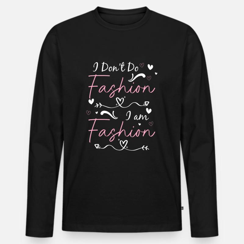 Mode Kleidung Trend - Männer Premium Bio Langarmshirt - Schwarz