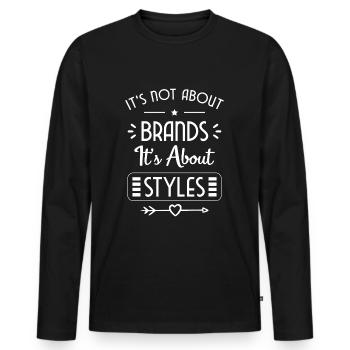 Défilé de la reine de la mode - T-shirt manches longues Premium bio Homme - noir - Devant - Nico (187cm)