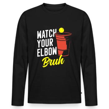 Beerpong Alcool Pong Drunk - T-shirt manches longues Premium bio Homme - noir - Devant - Nico (187cm)