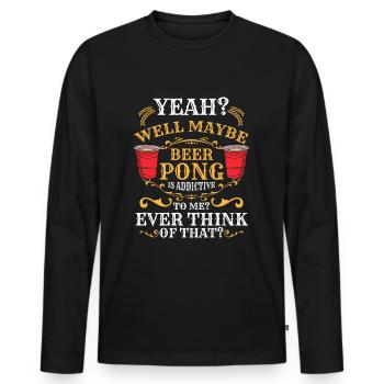 Drinking beer - Men's Premium Organic Long Sleeve Shirt - black - Front - Nico (187cm)