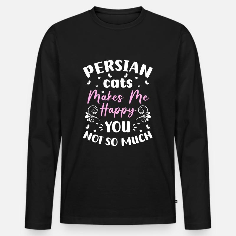 Katze Katzendame Katzenfreund - Männer Premium Bio Langarmshirt - Schwarz