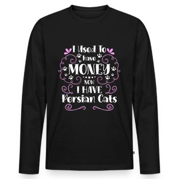 Cat House Tiger Cat Mom - Men's Premium Organic Long Sleeve Shirt - black - Front - Nico (187cm)