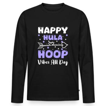 Hulahoop Slimming Fun - Men's Premium Organic Long Sleeve Shirt - black - Front - Nico (187cm)