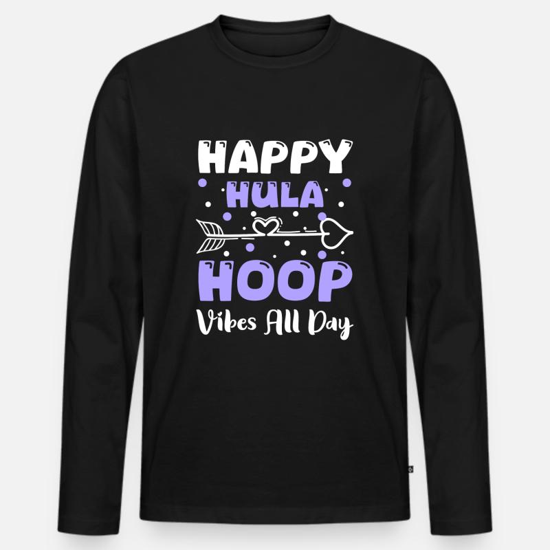 Hulahoop Abnehmen Spaß - Männer Premium Bio Langarmshirt - Schwarz