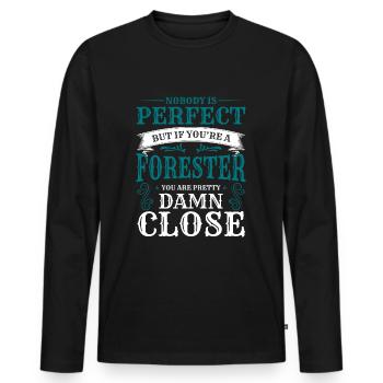 Les forestiers chassent les forestiers - T-shirt manches longues Premium bio Homme - noir - Devant - Nico (187cm)
