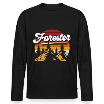 Forêts forestières Forester Forester - T-shirt manches longues Premium bio Homme - noir - Devant - Nico (187cm)