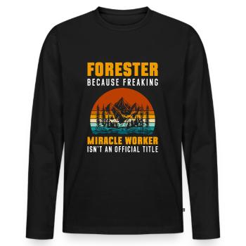 Forestier Forêts Chef forestier - T-shirt manches longues Premium bio Homme - noir - Devant - Nico (187cm)