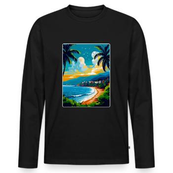 Côte D Azur Frankreich Côte d'Azur Frankreich Poster - Männer Premium Bio Langarmshirt - Schwarz - Vorne - Nico (187cm)