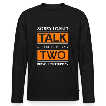 Shy Sarcasm Alone - Men's Premium Organic Long Sleeve Shirt - black - Front - Nico (187cm)