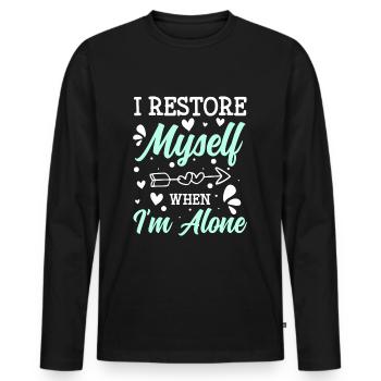 Antisocial Sarcasm Shyness Antisocial - Men's Premium Organic Long Sleeve Shirt - black - Front - Nico (187cm)