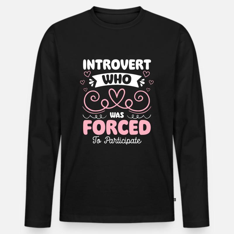 Schüchtern Nerd Schüchternheit Asozial - Männer Premium Bio Langarmshirt - Schwarz