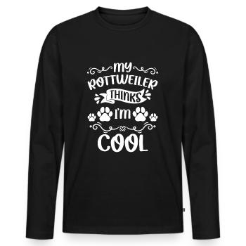 Chien de garde chien - T-shirt manches longues Premium bio Homme - noir - Devant - Nico (187cm)