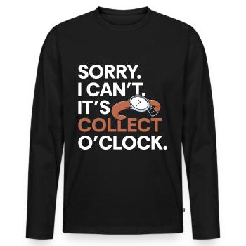 Uhrenliebhaber Hobby Chronometer Uhrwerk - Männer Premium Bio Langarmshirt - Schwarz - Vorne - Nico (187cm)