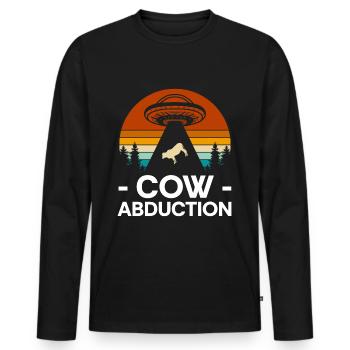 Kuh Muh Nutztier - Männer Premium Bio Langarmshirt - Schwarz - Vorne - Nico (187cm)
