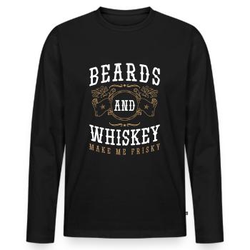 Liquor Alcohol Man Bar - Men's Premium Organic Long Sleeve Shirt - black - Front - Nico (187cm)