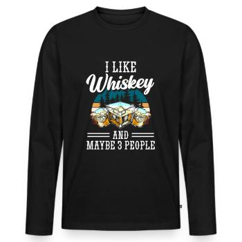 Schnaps Kellner Bar - Männer Premium Bio Langarmshirt - Schwarz - Vorne - Nico (187cm)