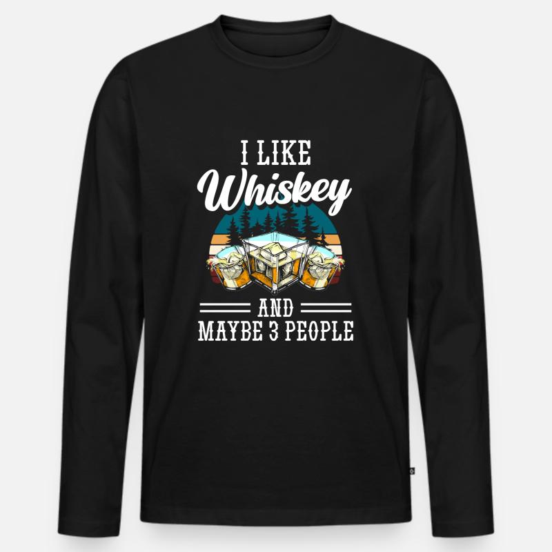Schnaps Kellner Bar - Männer Premium Bio Langarmshirt - Schwarz
