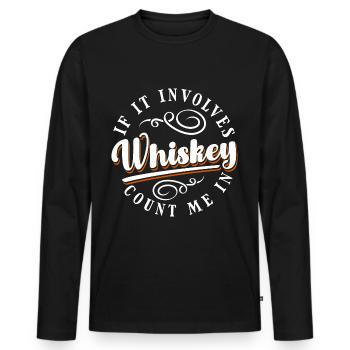 Rum Barkeeper Trinker Rausch - Männer Premium Bio Langarmshirt - Schwarz - Vorne - Nico (187cm)