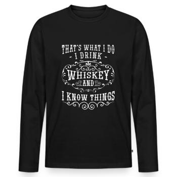 Célébrations des buveurs de bouteilles de rhum - T-shirt manches longues Premium bio Homme - noir - Devant - Nico (187cm)
