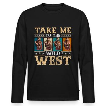 Western Liberty Rodeo Texas - T-shirt manches longues Premium bio Homme - noir - Devant - Nico (187cm)