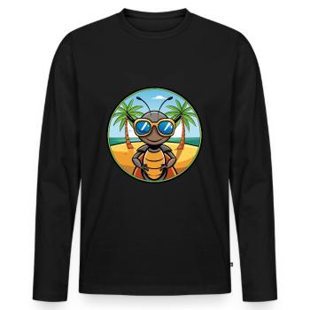 Ameise lustige Cartoon Sommer Strand Sonnenbrille Aufkleber - Männer Premium Bio Langarmshirt - Schwarz - Vorne - Nico (187cm)