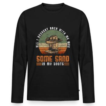 Bottes de cowboy Western Horse - T-shirt manches longues Premium bio Homme - noir - Devant - Nico (187cm)