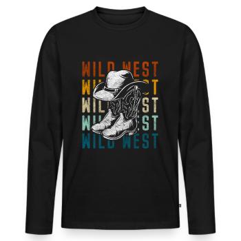 Wild West Courage Texas - T-shirt manches longues Premium bio Homme - noir - Devant - Nico (187cm)