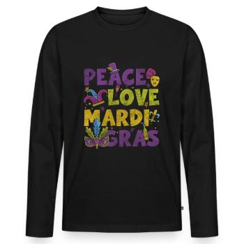Parade Party Queen - Männer Premium Bio Langarmshirt - Schwarz - Vorne - Nico (187cm)