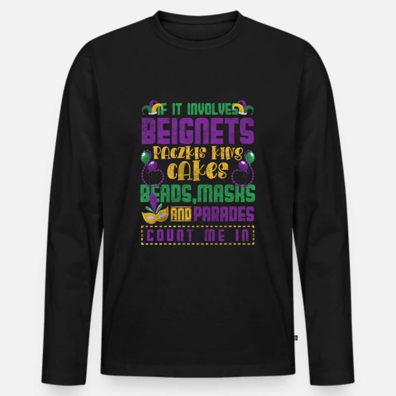 Mardi Gras Party Event - Männer Premium Bio Langarmshirt - Schwarz