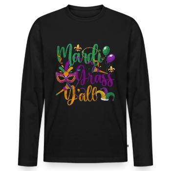Parade Party Colorful Beads - Men's Premium Organic Long Sleeve Shirt - black - Front - Nico (187cm)